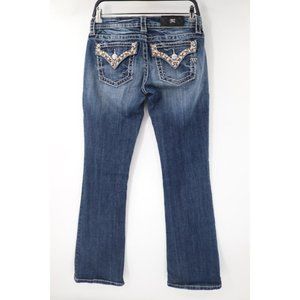 Miss me jeans women's 27 Signature Boot cut embellished‎ pockets blue cotton